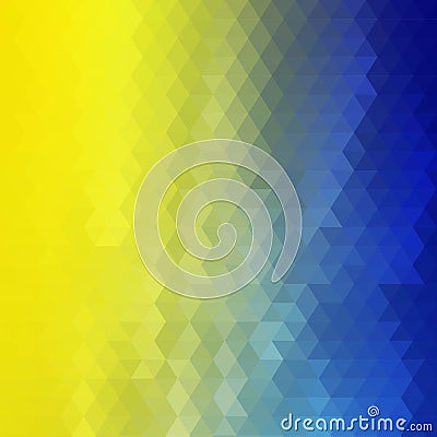 Yellow - blue background of the triangles. mosaic background. Ukrainian flag. eps 10 Cartoon Illustration