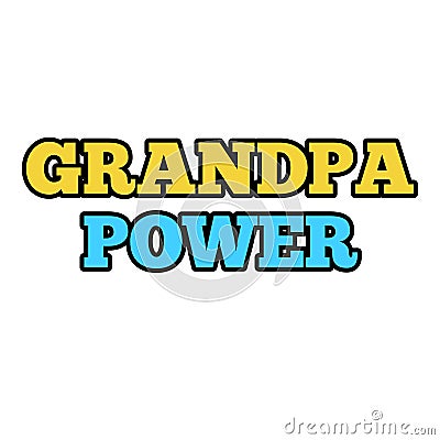 Yellow blue cyan Grandpa Power logo design Stock Photo