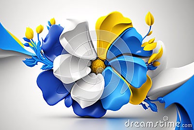 Yellow-blue flower, peaceful concept in Ukraine Stock Photo