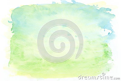 Yellow blue and green watercolor gradient background. Stock Photo