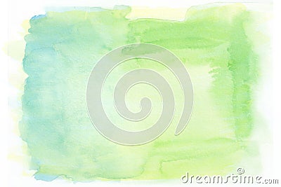 Yellow blue and green watercolor gradient background. Stock Photo