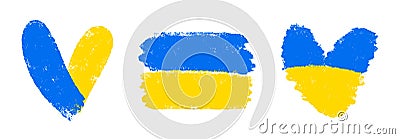 Yellow and Blue grunge illustration. Ukrainian banner. Support Ukraine. World peace Vector Illustration