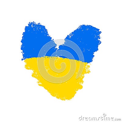 Yellow and Blue grunge illustration. Ukrainian banner. Support Ukraine. World peace Vector Illustration