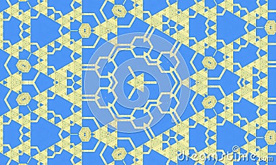 Yellow blue kaleidoscope patterned background for wallpapers Stock Photo