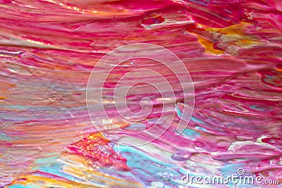 Yellow Blue Orange and Pink Paint Splats and Abstract Background Decoration Stock Photo