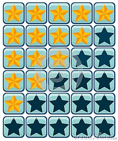 Yellow and blue star buttons Vector Illustration