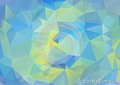 Yellow and blue triangular pattern. Polygonal geometric background. Abstract pattern with triangle shapes. Vector Vector Illustration