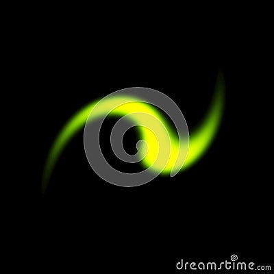 Yellow blur neon lighting effects texture for text or copyspace on isolated background. Abstract light speed at motion exposure Cartoon Illustration