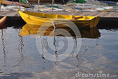 Yellow Boat Stock Photo