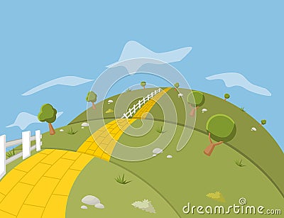 Yellow Brick Road Vector Illustration