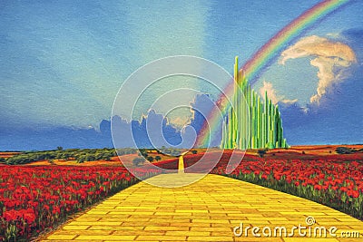 Yellow Brick Road to the Emerald City Stock Photo