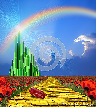 Yellow Brick Road to the Emerald City Stock Photo