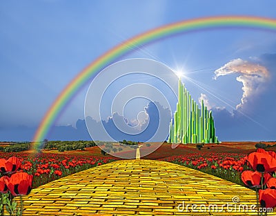 Yellow Brick Road to the Emerald City Stock Photo