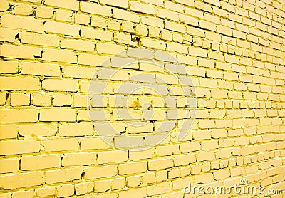 Yellow brick wall. Stock Photo