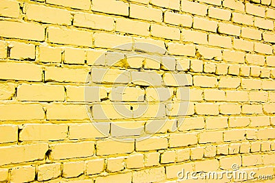 Yellow brick wall. Stock Photo