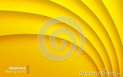 Yellow bright color wavy background. Business card modern pattern. Paper curve shadow texture. Vector presentation Vector Illustration