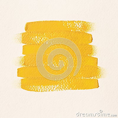 Yellow brush strokes on white textured background Stock Photo