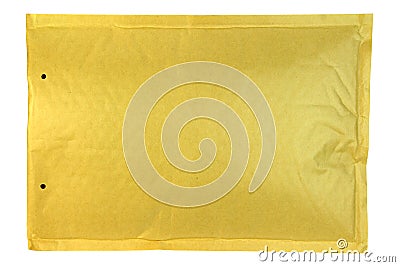 Yellow Bubble envelope isolated on white background Stock Photo
