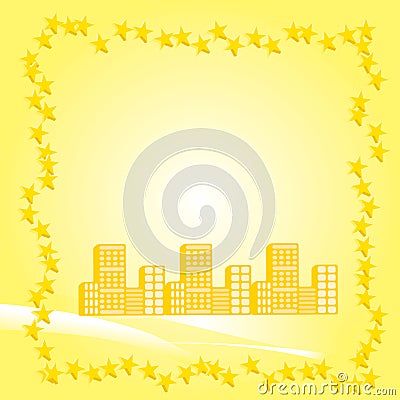 Yellow Building Background Vector Illustration