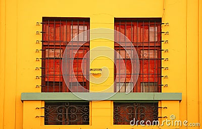 Yellow Building Wall Stock Photo