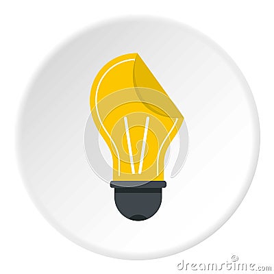 Yellow bulb sticker icon circle Vector Illustration