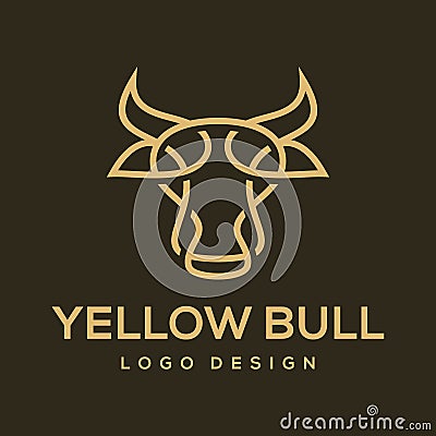 Yellow bull logo vector design inspiration Vector Illustration