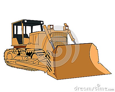 The yellow bulldozer Stock Photo