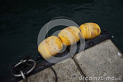 Yellow buoy Stock Photo