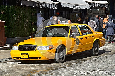 Yellow cab, NYC Editorial Stock Photo