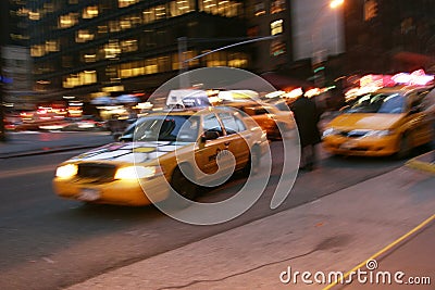 Yellow Cabs Stock Photo