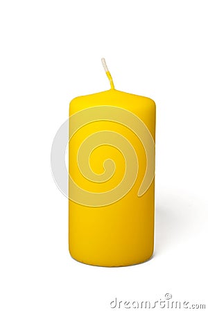 Yellow candle Stock Photo