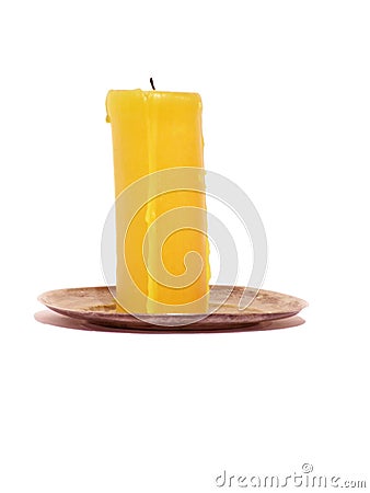 Yellow candle Stock Photo