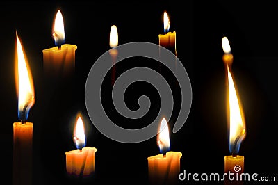 Yellow candle Stock Photo