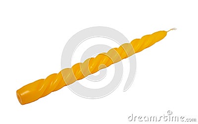 Yellow candle, isolated Stock Photo