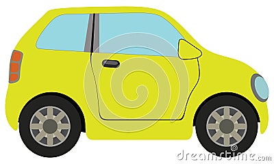 Yellow Car Vector Illustration