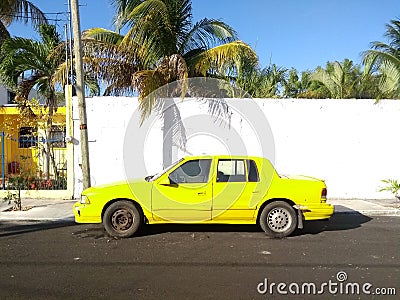 A yellow car Stock Photo