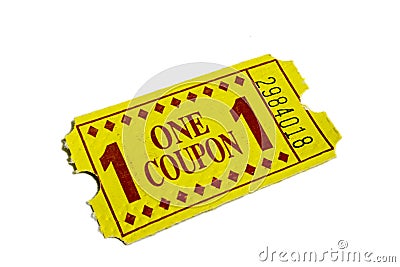 Yellow Carnival Admission Movie Ticket Stock Photo