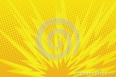 Yellow cartoon blast background Vector Illustration