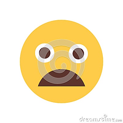 Yellow Cartoon Face Scream Shocked Emoji People Emotion Icon Vector Illustration