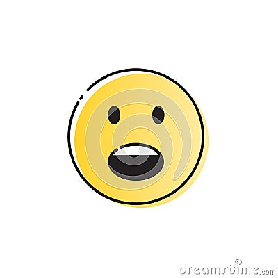 Yellow Cartoon Face Screaming People Emotion Icon Vector Illustration