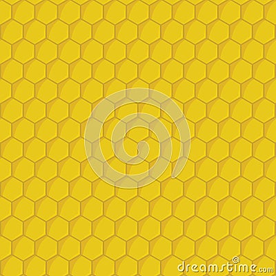 Yellow cartoon honeycomb hexagons seamless vector pattern Vector Illustration