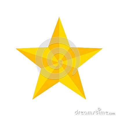 Yellow cartoon star on white, stock vector illustration Vector Illustration
