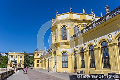 Yellow castle at the Karlswiese in Kassel Editorial Stock Photo