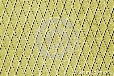 Yellow cement floor with rhombus pattern. Stock Photo