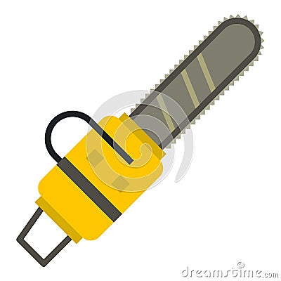 Yellow chainsaw icon isolated Vector Illustration