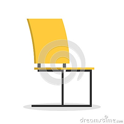 Yellow chair. Comfortable furniture, modern seat design Vector Illustration