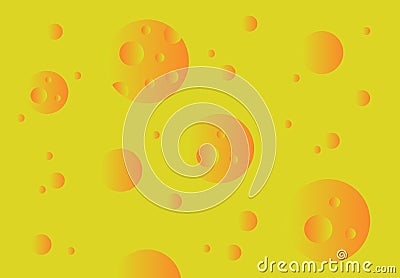 Yellow cheese abstract technology background. Gradient bubbles for web sites, user interfaces and applications. Vector Vector Illustration