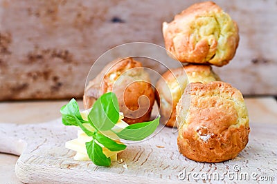 Yellow Cheese and cheese muffins Stock Photo