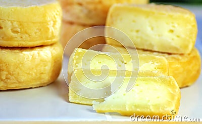 Yellow cheese of sheep Stock Photo