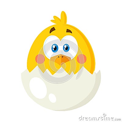 Yellow Chick Cartoon Character Vector Illustration